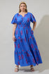 Shayna Floral Palmer Poplin Tiered Maxi Dress Curve
